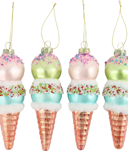 8634 GLASS JEWELLERY ICECREAM S/4